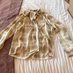 Russ Tan Plaid Blouse